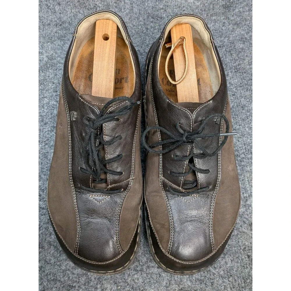 Finn Comfort Germany Brown Leather Nubuck Comfort Shoes Mens EU 41 (US 8)